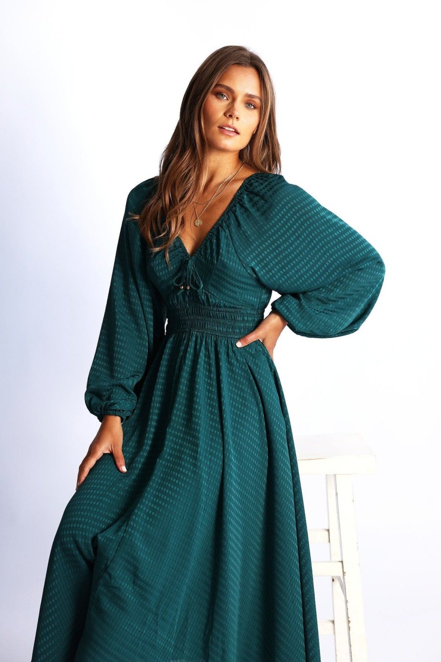 Women Esther & Co Dresses | Ximona Dress-Emerald