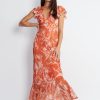 Women Esther & Co Dresses | Zalika Dress-Orange Print