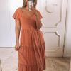 Women Esther & Co Dresses | Celie Dress-Rust