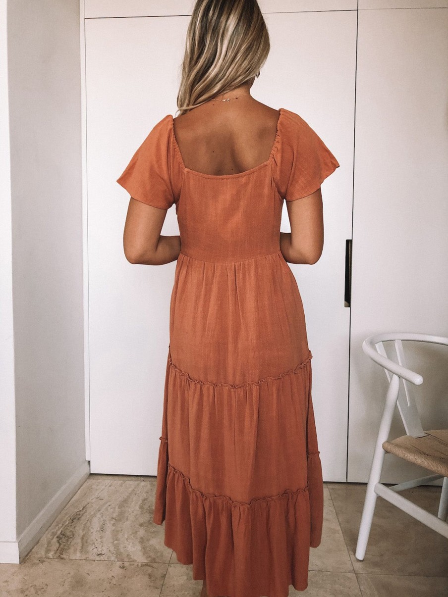 Women Esther & Co Dresses | Celie Dress-Rust