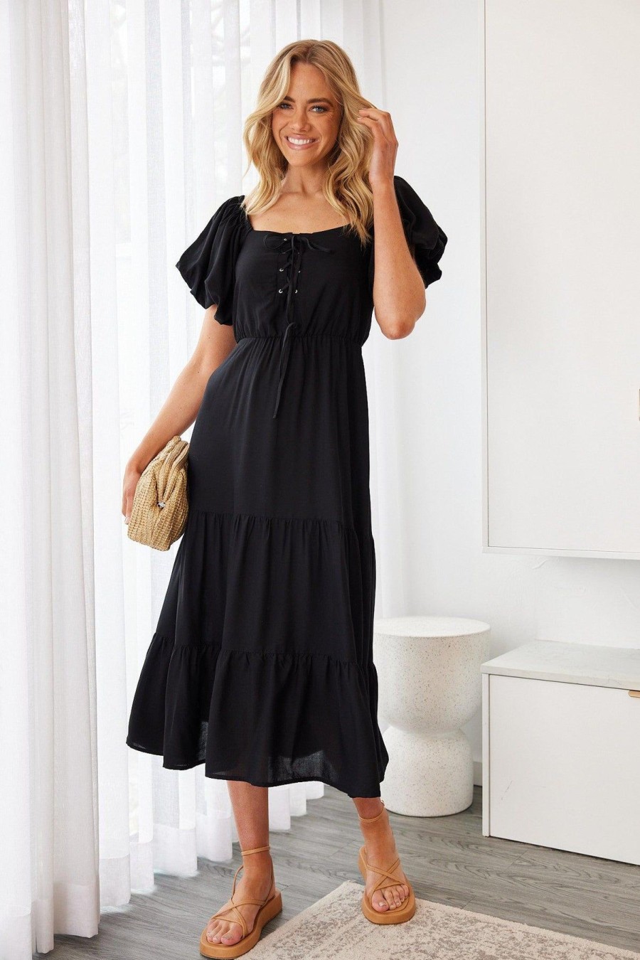 Women Esther & Co Dresses | Axelle Dress-Black