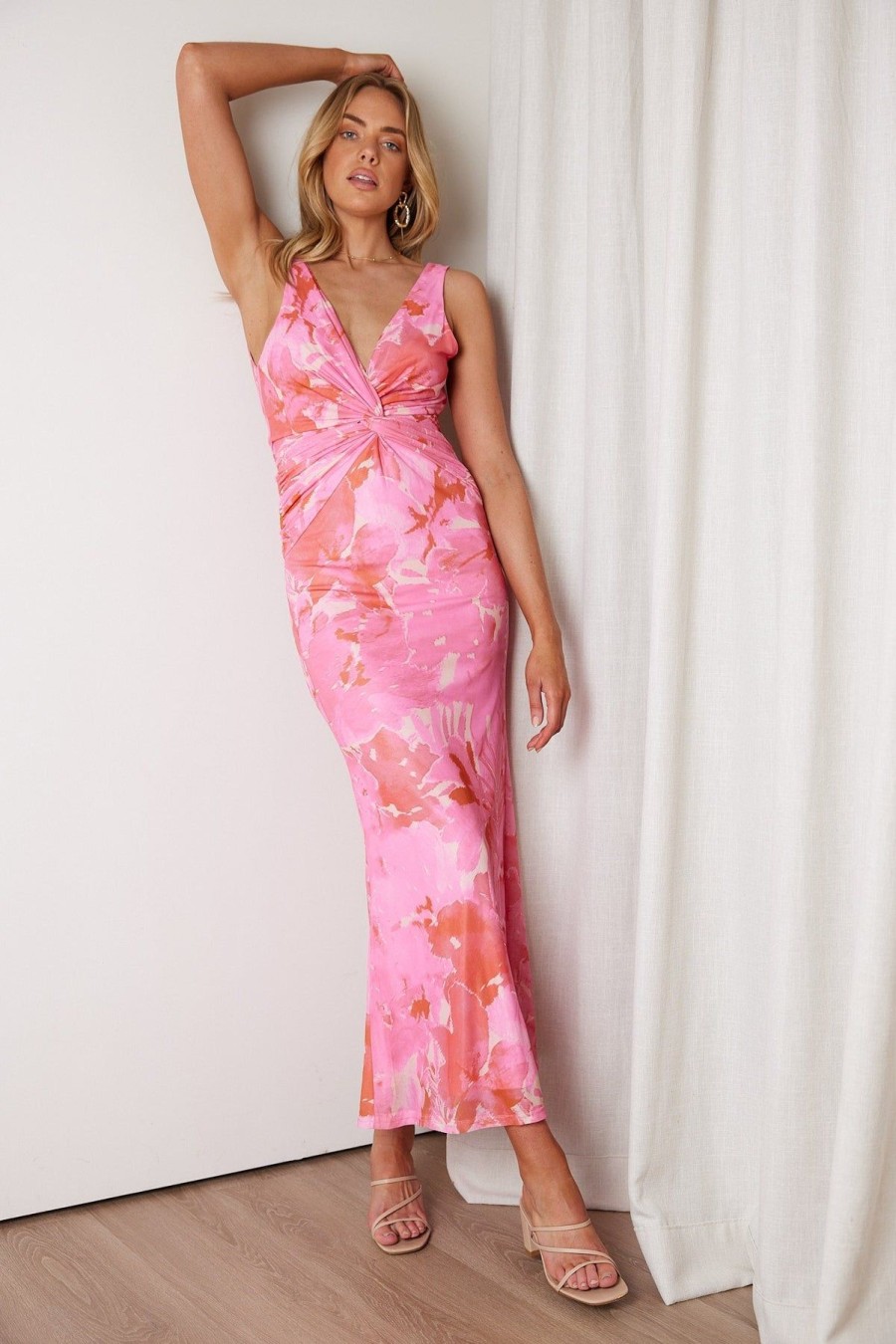 Women Esther & Co Dresses | Tanieka Dress-Pink Print