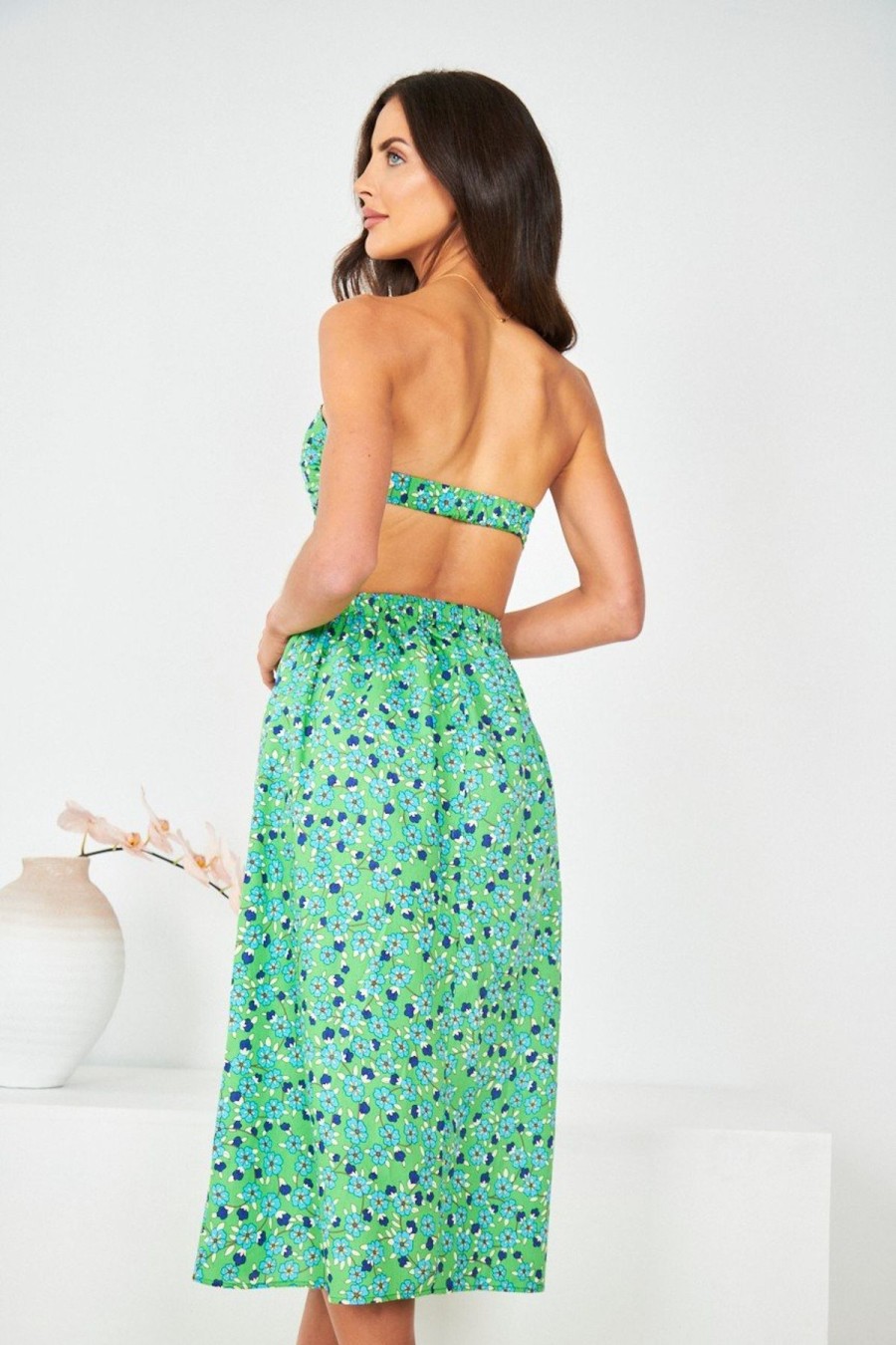 Women Esther & Co Dresses | Recia Dress-Green Print