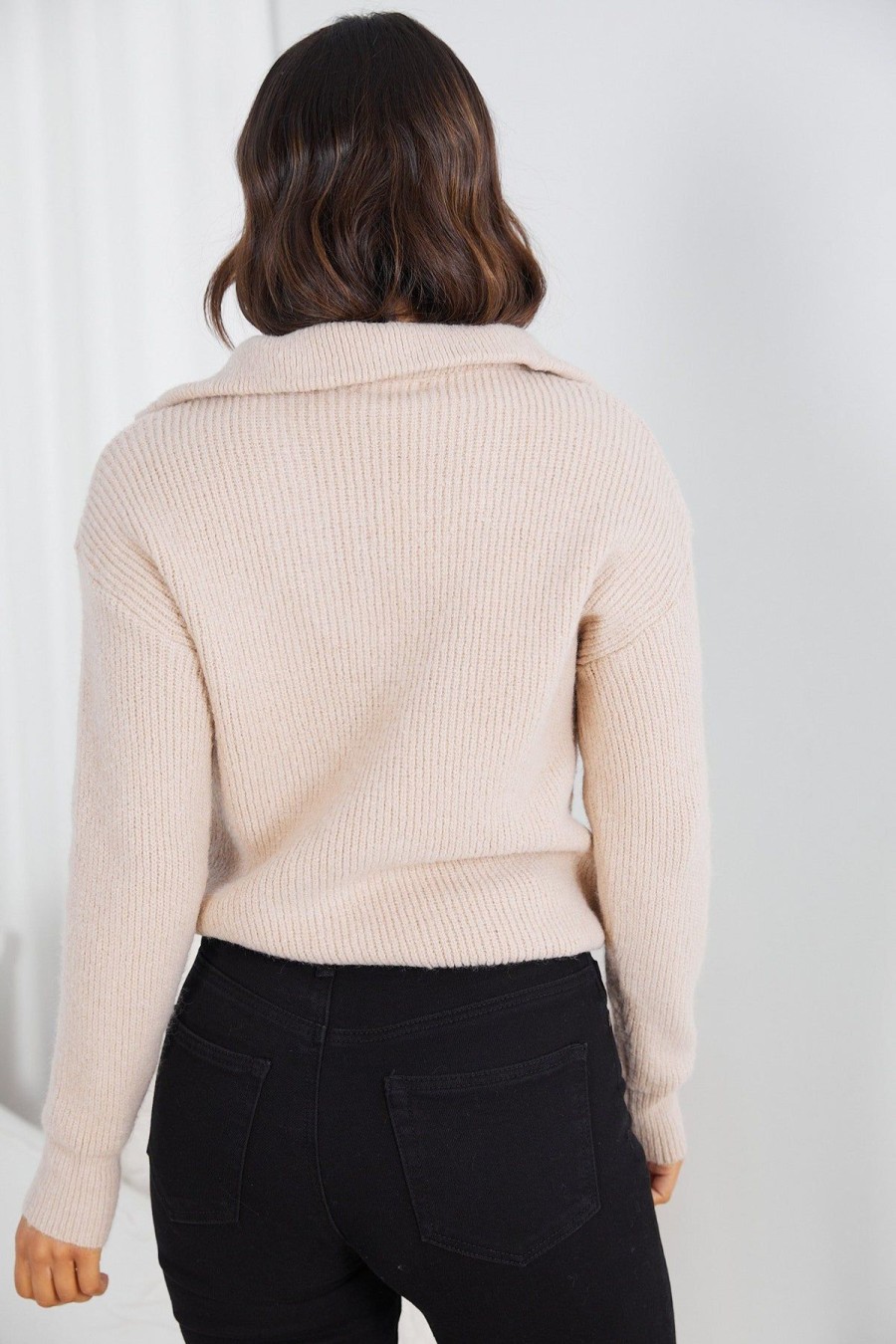 Women Esther & Co Jumpers & Sweaters | Merete Knit-Mocha