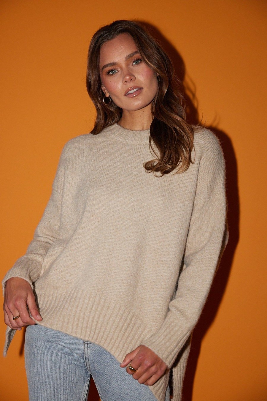 Women Esther & Co Jumpers & Sweaters | Jovana Knit-Beige