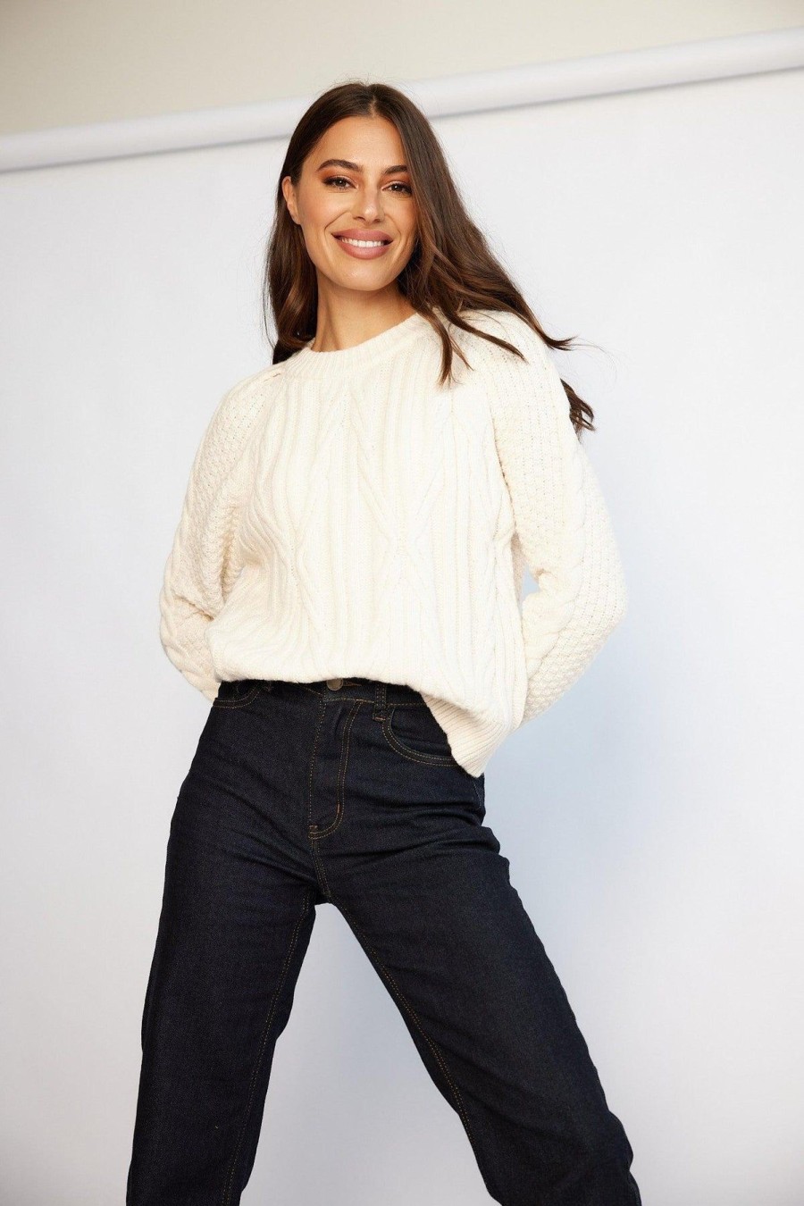 Women Esther & Co Jumpers & Sweaters | Manuela Knit-Beige