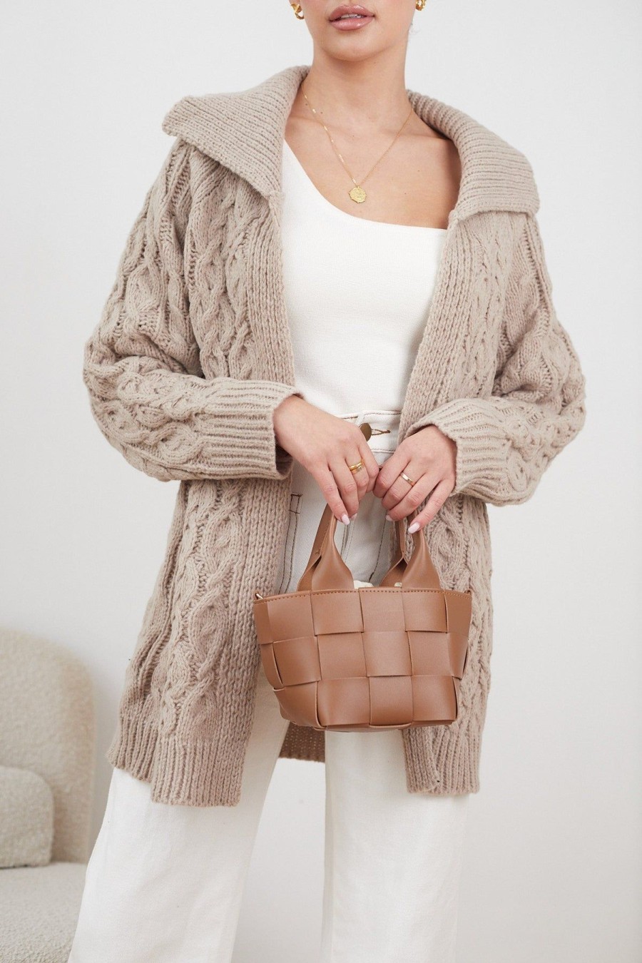 Women Esther & Co Jumpers & Sweaters | Nermina Cardigan-Mocha