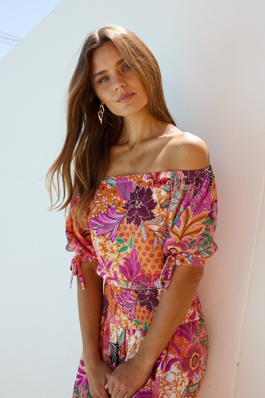 Women Esther & Co Tops | Marinda Top-Spice Floral