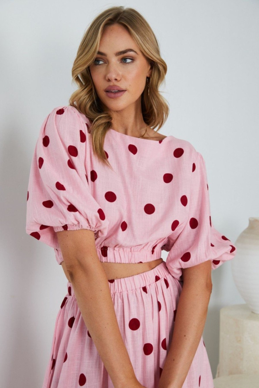 Women Esther & Co Sets | Feza Top-Pink Spot