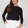 Women Esther & Co Activewear | Spirit Long Sleeve T-Shirt-Black