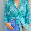 Women Esther & Co Tops | Joelinne Blouse-Green Floral