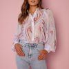 Women Esther & Co Tops | Avelise Shirt-Lilac Print