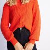 Women Esther & Co Jumpers & Sweaters | Voletta Knit-Orange