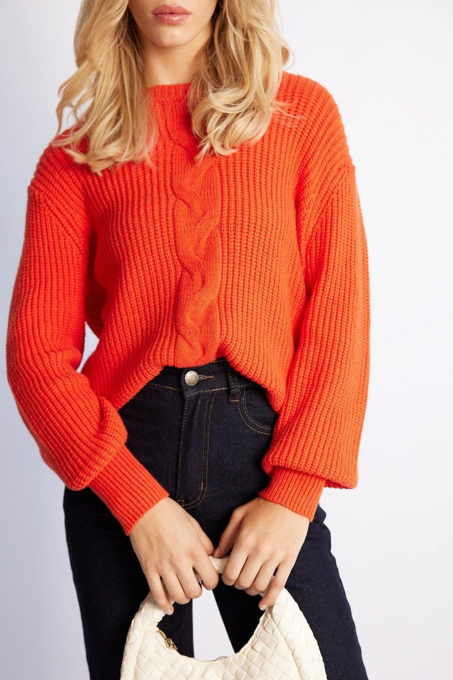 Women Esther & Co Jumpers & Sweaters | Voletta Knit-Orange