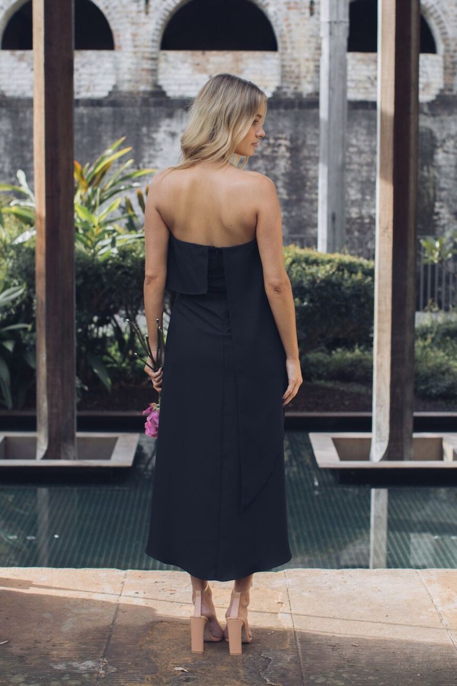 Women Esther & Co Dresses | Fleur Strapless Dress-Black