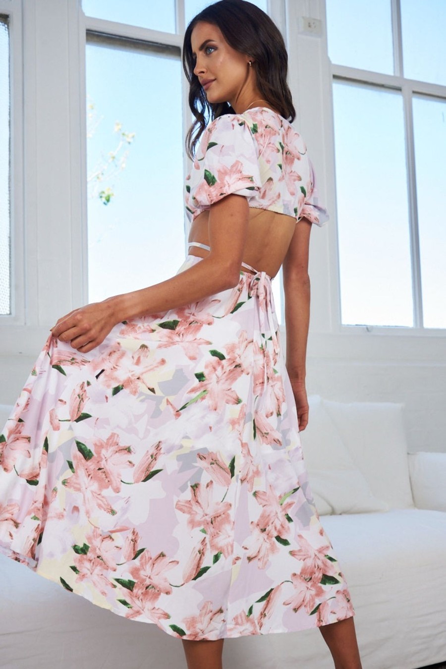 Women Esther & Co Dresses | Evonne Dress-White Floral