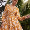 Women Esther & Co Dresses | Vincenza Dress-Mustard Print