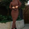 Women Esther & Co Dresses | Eufronita Knit Dress-Chocolate