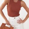 Women Esther & Co Tops | Lorry Knit Top-Rust