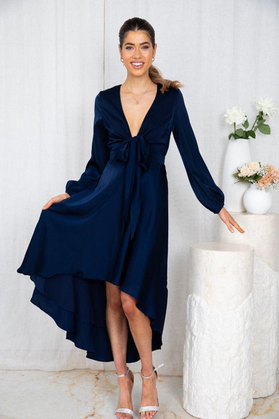 Women Esther & Co Dresses | Bryleigh Dress-Navy