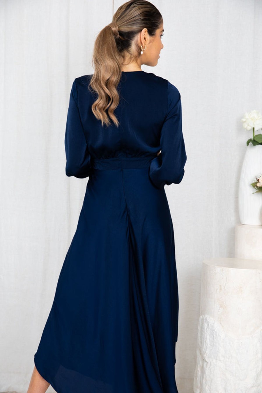 Women Esther & Co Dresses | Bryleigh Dress-Navy