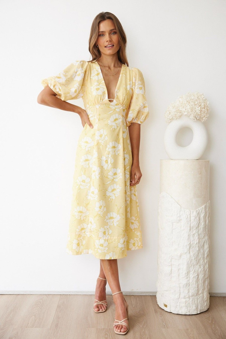 Women Esther & Co Dresses | Suzanna Dress-Yellow Floral