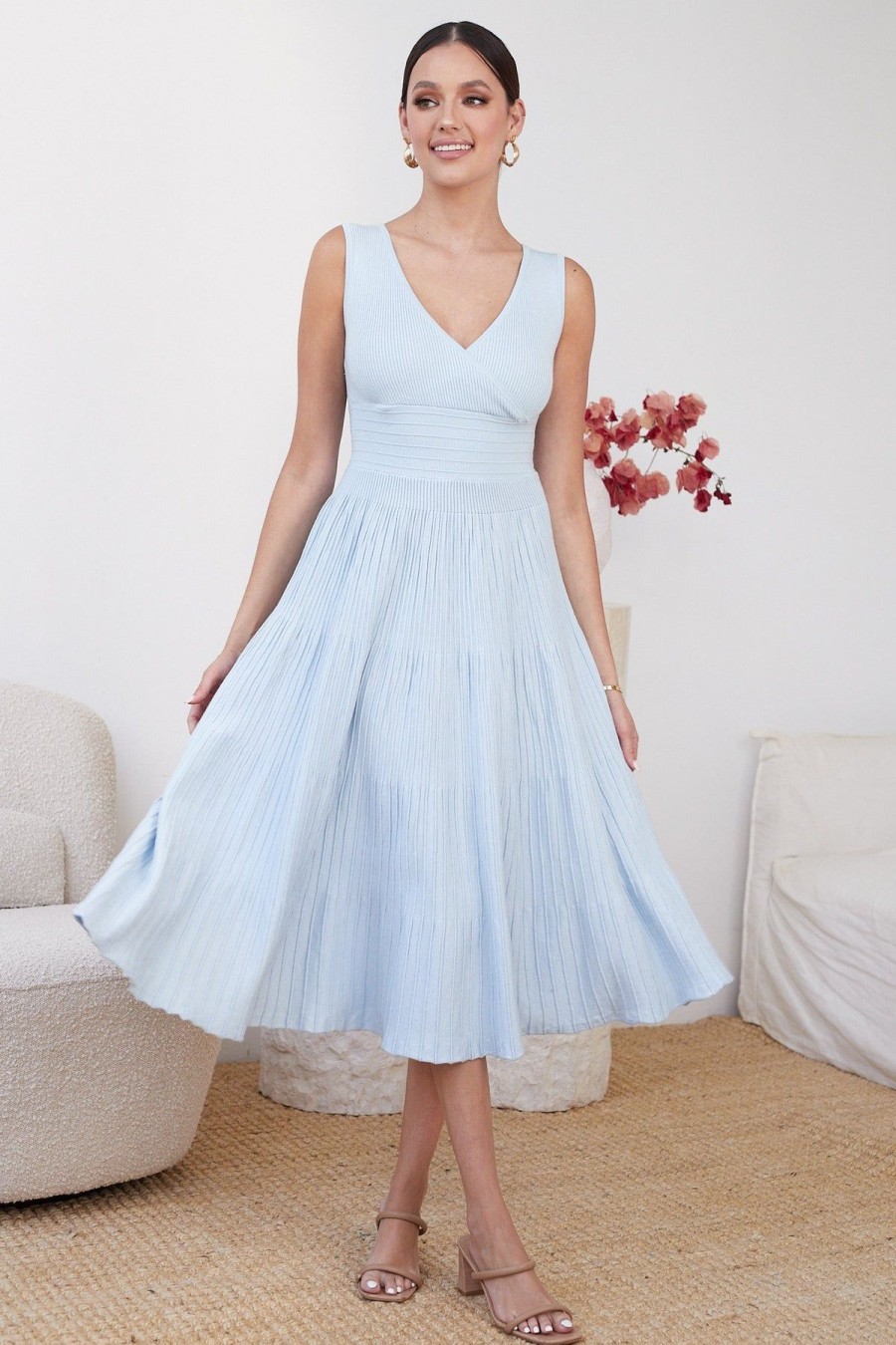 Women Esther & Co Dresses | Sandralee Dress-Light Blue