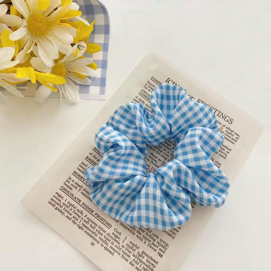 Women Esther & Co Hair Accessories | Kosumi Scrunchie-Blue Check