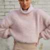 Women Esther & Co Jumpers & Sweaters | Samoria Knit-Light Pink