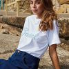 Women Esther & Co Tops | Amalina T-Shirt-White Print