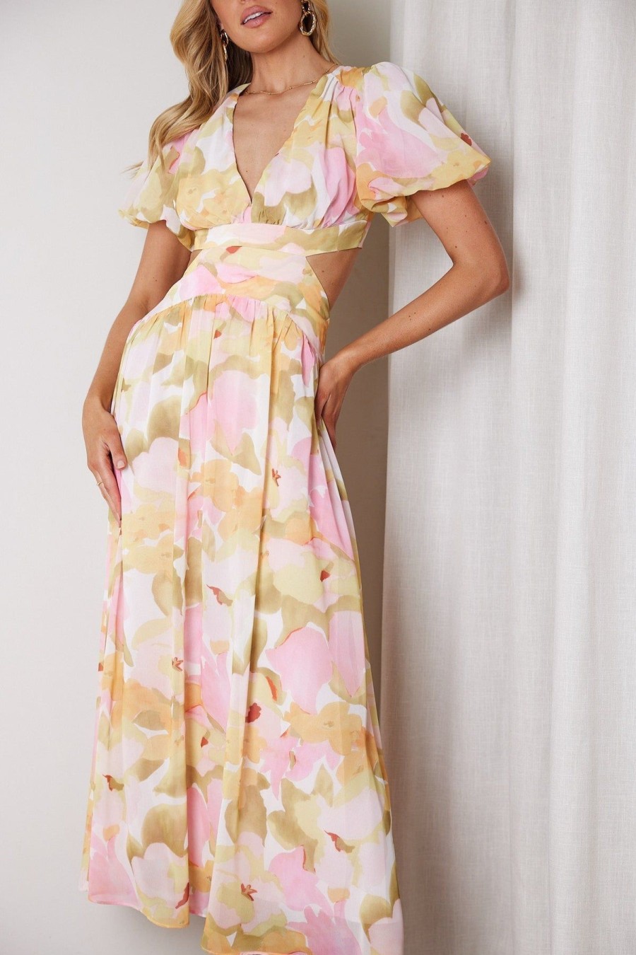 Women Esther & Co Dresses | Atholie Dress-Yellow Floral