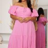 Women Esther & Co Dresses | Axelle Dress-Pink