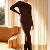 Women Esther & Co Dresses | Claudias Knit Dress-Chocolate