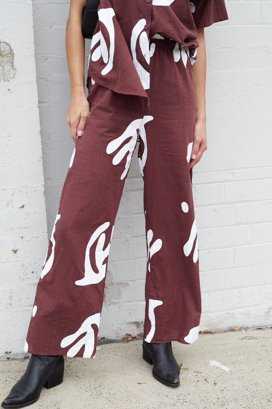 Women Esther & Co Sets | Josephene Pants-Brown Print