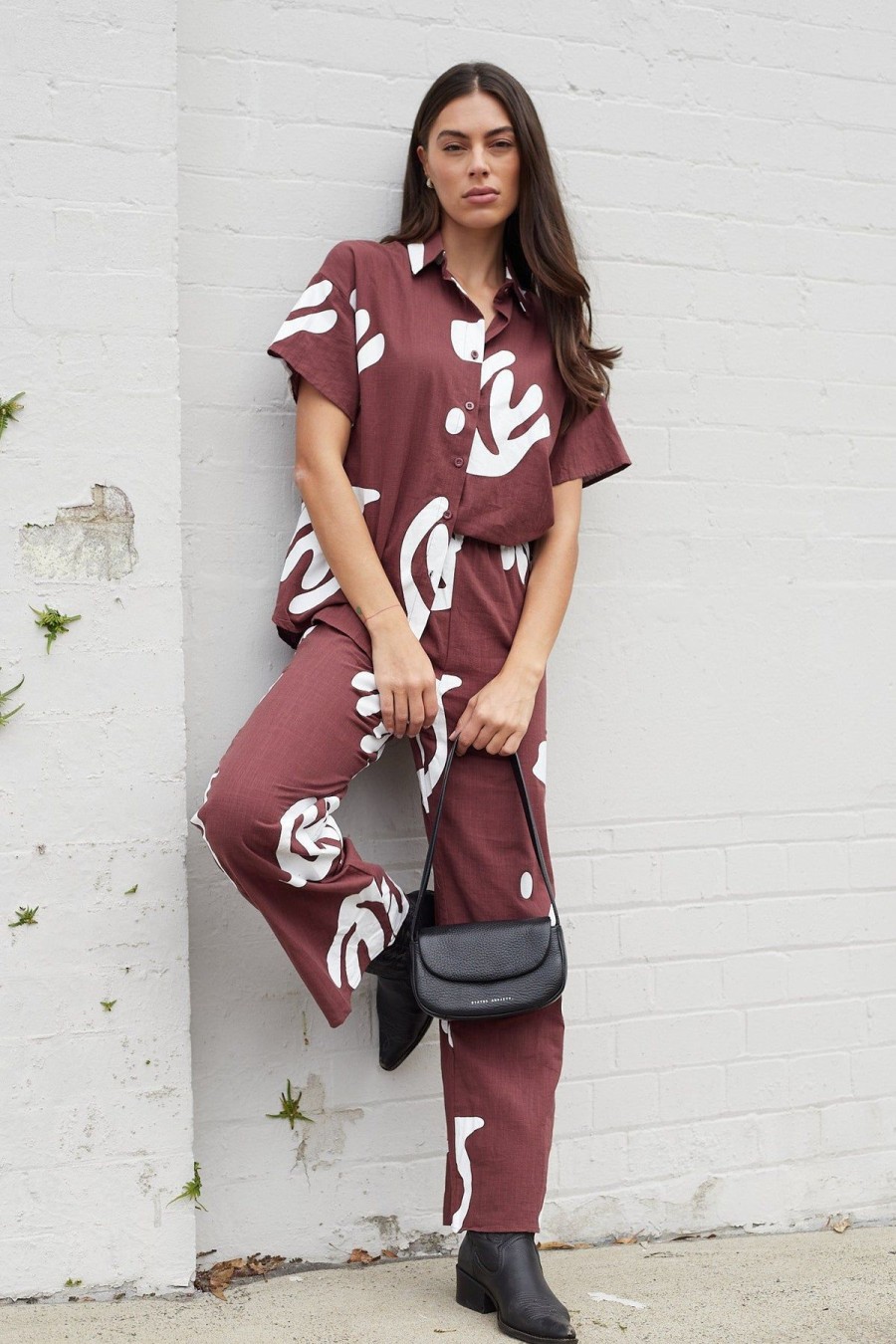 Women Esther & Co Sets | Josephene Pants-Brown Print