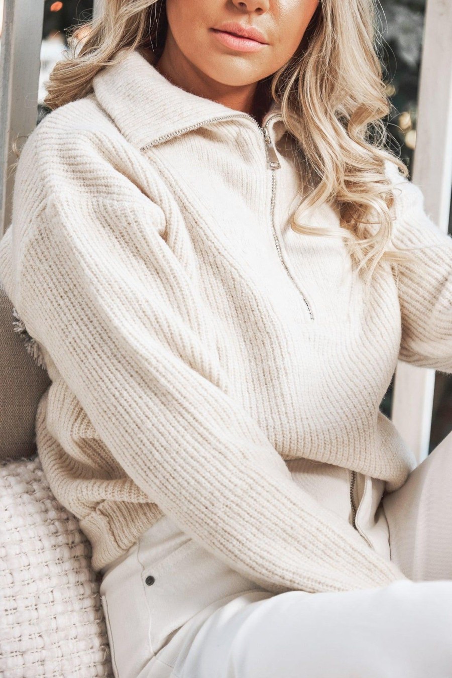 Women Esther & Co Jumpers & Sweaters | Merete Knit-Beige