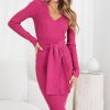 Women Esther & Co Dresses | Kourtney Dress-Plum