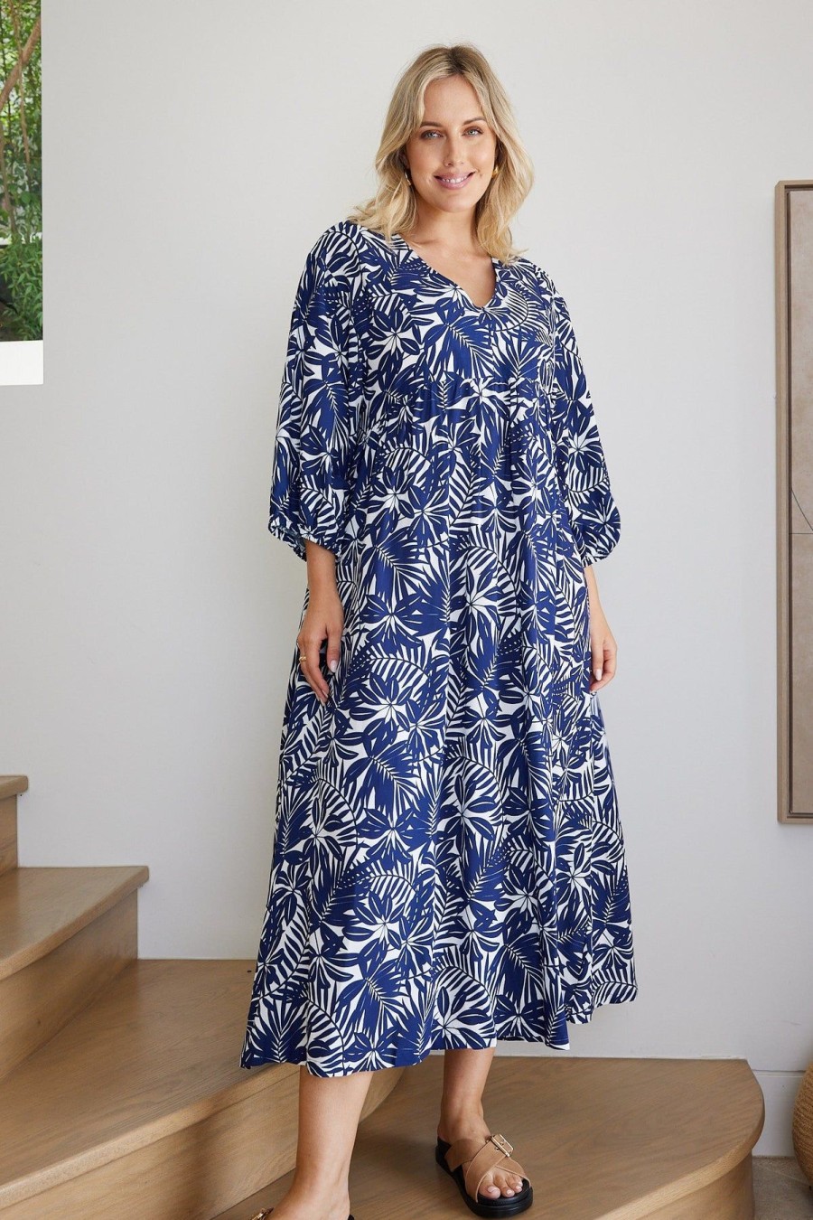 Women Esther & Co Dresses | Samarra Dress-Mono Print