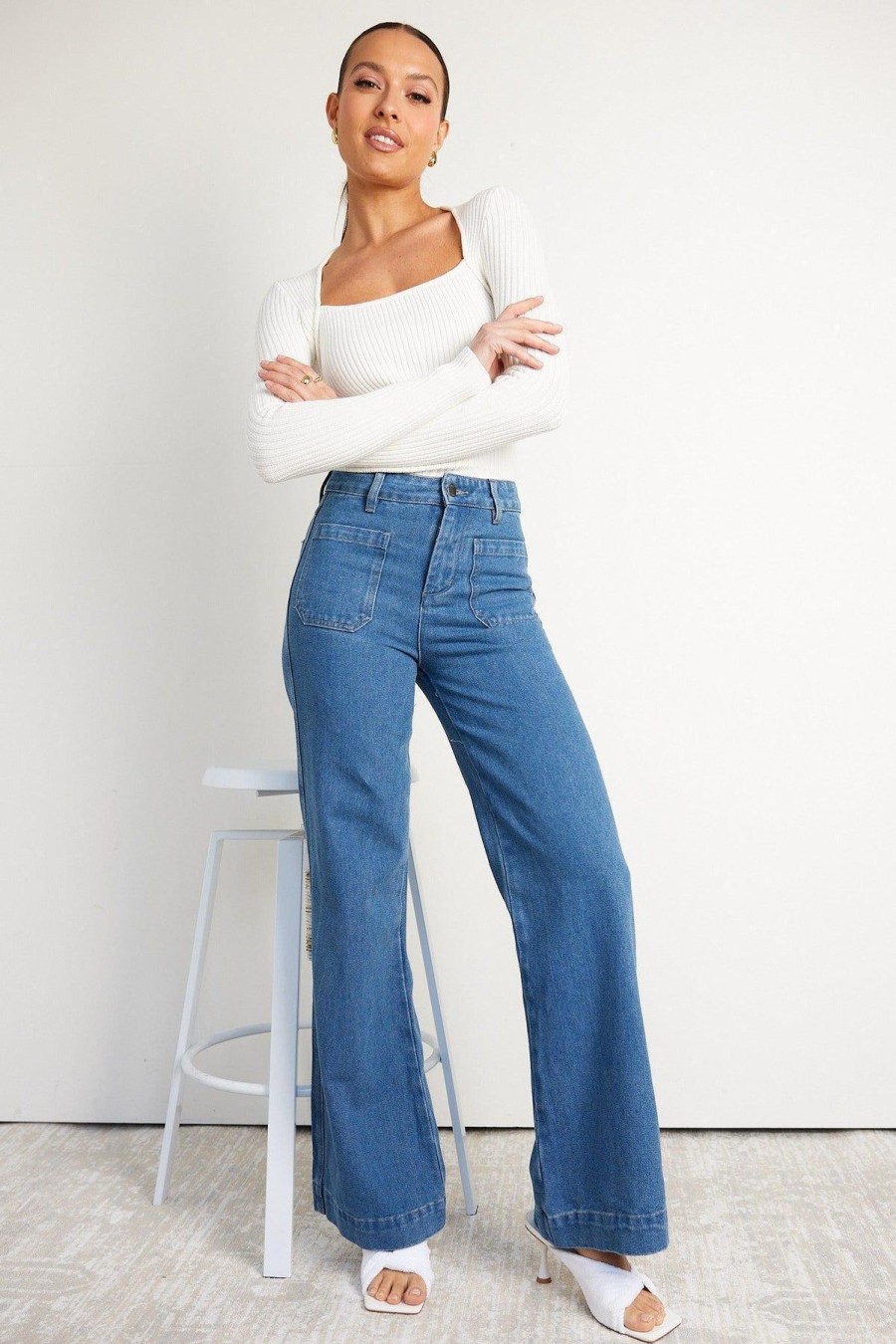 Women Esther & Co Bottoms | Kamilia Jeans-Indigo