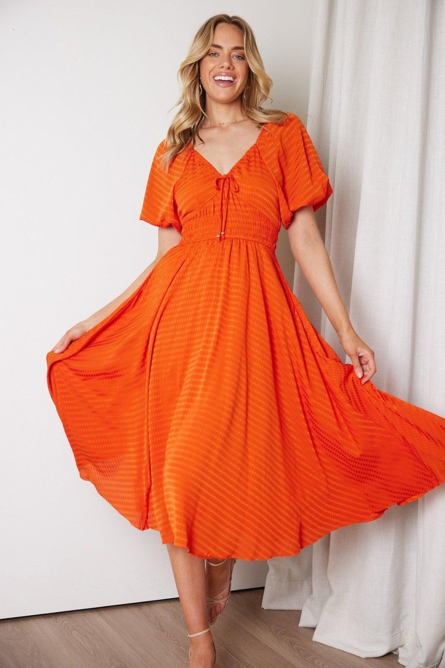 Women Esther & Co Dresses | Marvey Dress-Orange