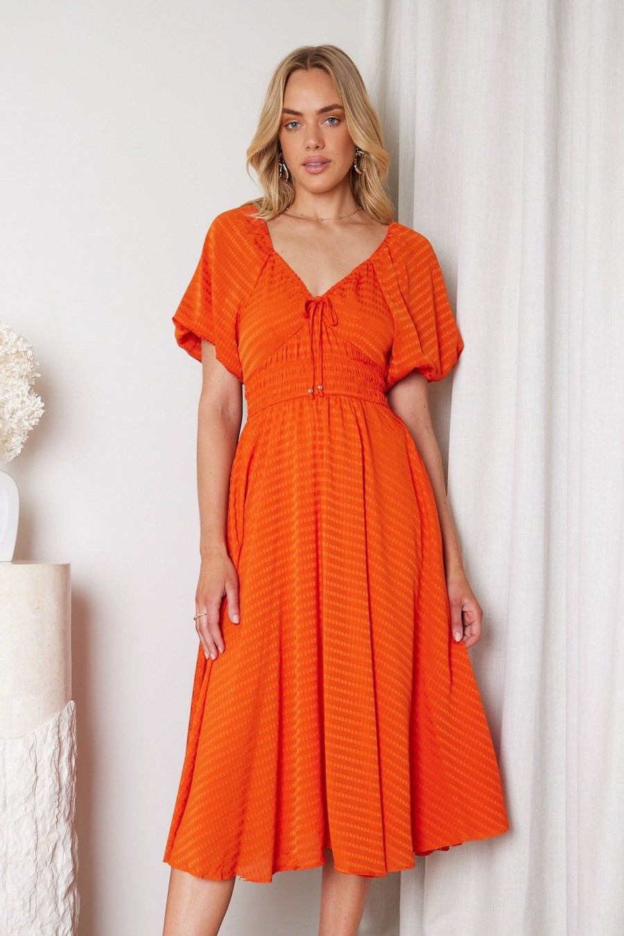 Women Esther & Co Dresses | Marvey Dress-Orange