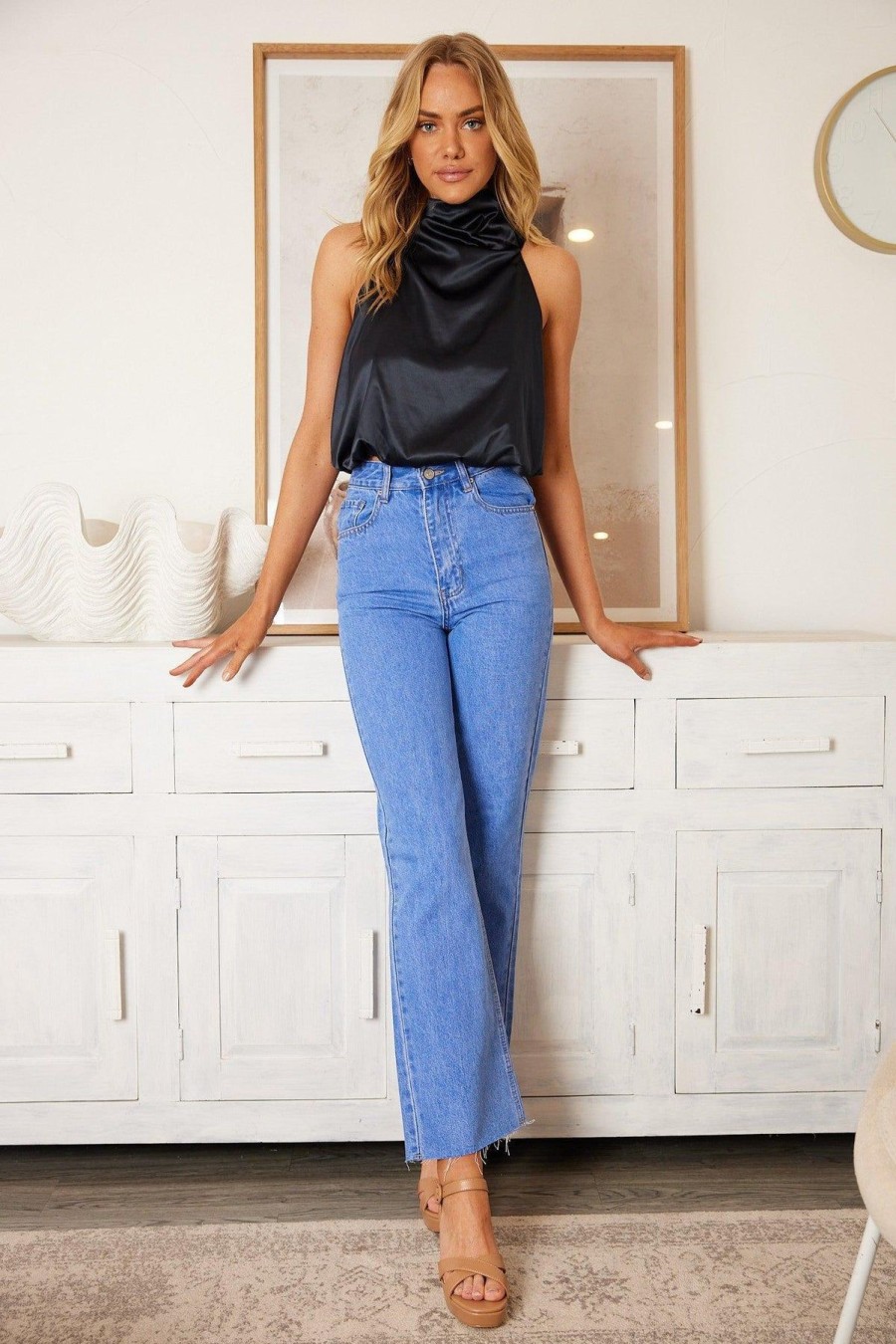 Women Esther & Co Bottoms | Carisse Jeans-Fresh Blue