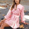 Women Esther & Co Dresses | Josiane Dress-Pink Stripe