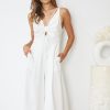 Women Esther & Co Rompers & Jumpsuits | Qiara Jumpsuit-White