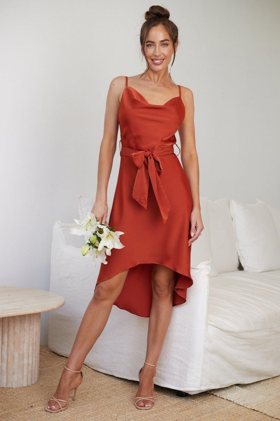 Women Esther & Co Dresses | Griselle Dress-Rust