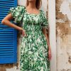 Women Esther & Co Dresses | Cheryse Dress-Green Print