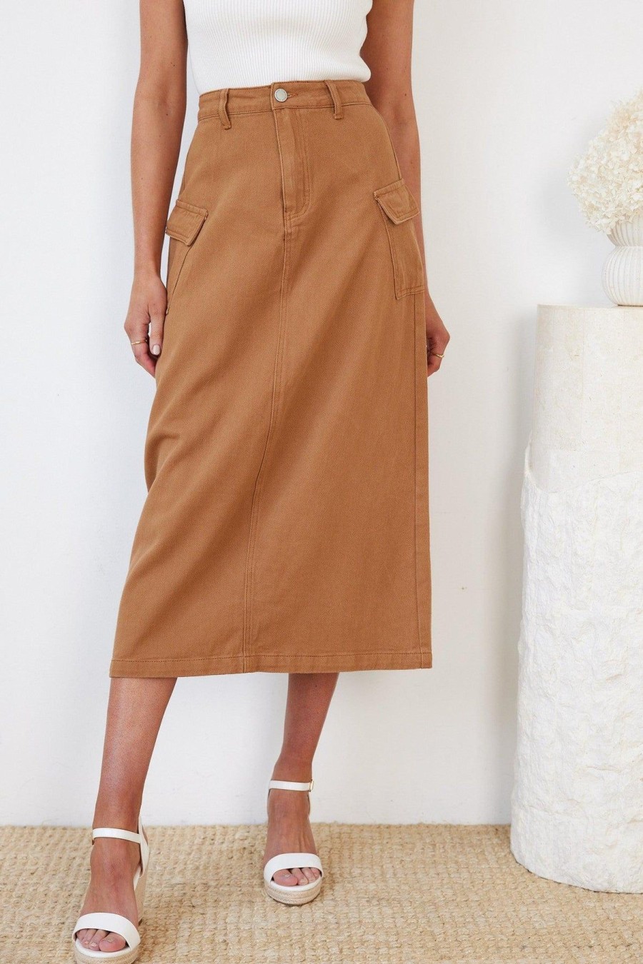 Women Esther & Co Bottoms | Lysari Skirt-Taupe