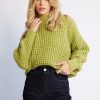 Women Esther & Co Jumpers & Sweaters | Raissa Knit-Green