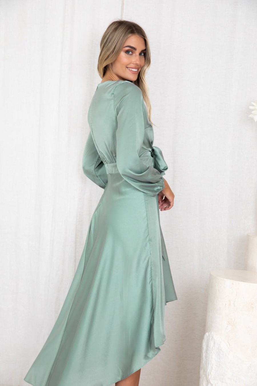 Women Esther & Co Dresses | Bryleigh Dress-Sage